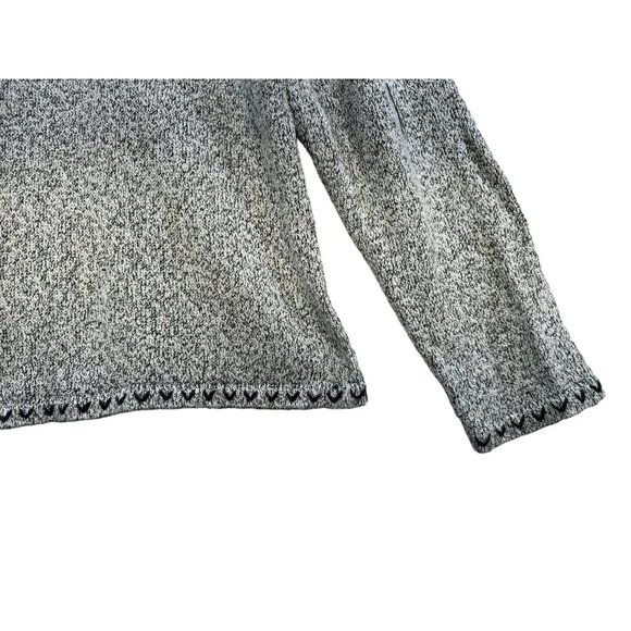 CJ Banks Womens Hand Embroidered Sweater Size X Gray Wool Blend 1/4 Zip - Picture 12 of 13